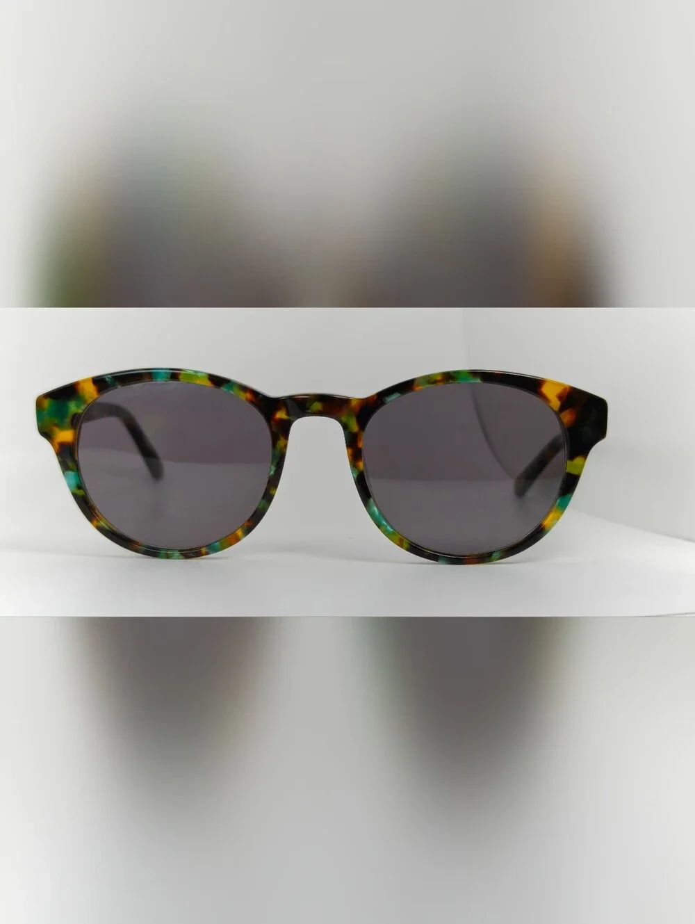 Coppola. Marble Tortoise & Teal Round Frame. Unique Color.